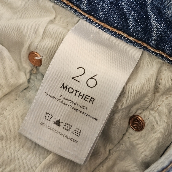 MOTHER The Insider Ankle Bloom And Doom Distressed Flare Blue Jeans 26 Preowned - Picture 10 of 11
